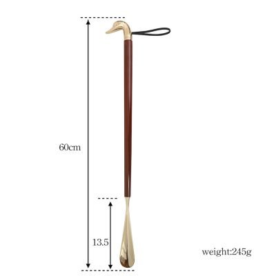 Outstanding Shoehorn Brass Wood Goose Head 23.6" 13 Shoehorn Brass Wood Goose Head
