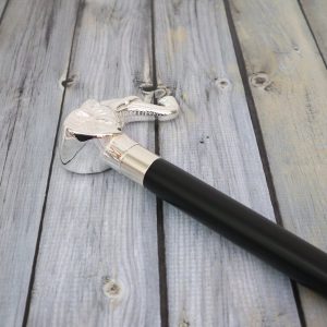 Elephant Head Handle Wood Shaft Walking Cane