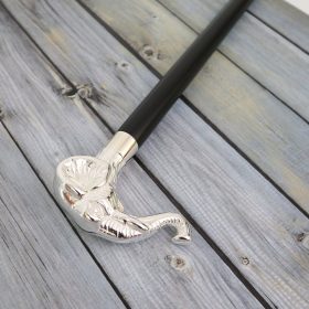 Elephant Head Handle Wood Shaft Walking Cane