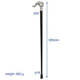 Elephant Head Handle Wood Shaft Walking Cane