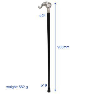 Elephant Head Handle Wood Shaft Walking Cane