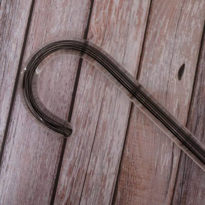 1008.210.CL-Best Clear Crook Walking Cane with black line 9 Clear Crook Walking Cane & black line