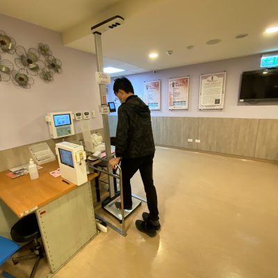 height and weight scale safety handrail