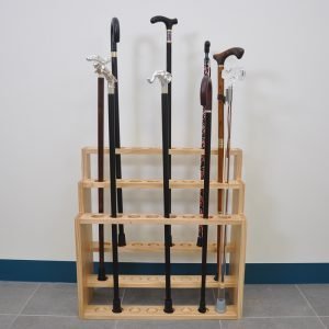 Best 3 Tiers Wooden Walking Stick Display Stand Hold 24 Canes 9 Woods Walking Cane Stand