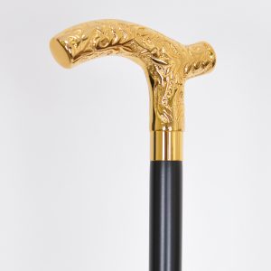 Men Embossed Derby Cane Black | Solid Brass Handle 9 1007.0005.001