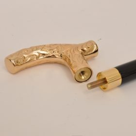 factory Embossed Gold Derby Handle Walking Cane