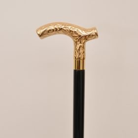 manufacturer Embossed Gold Derby Handle Walking Cane