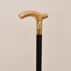 supplier Embossed Gold Derby Handle Walking Cane