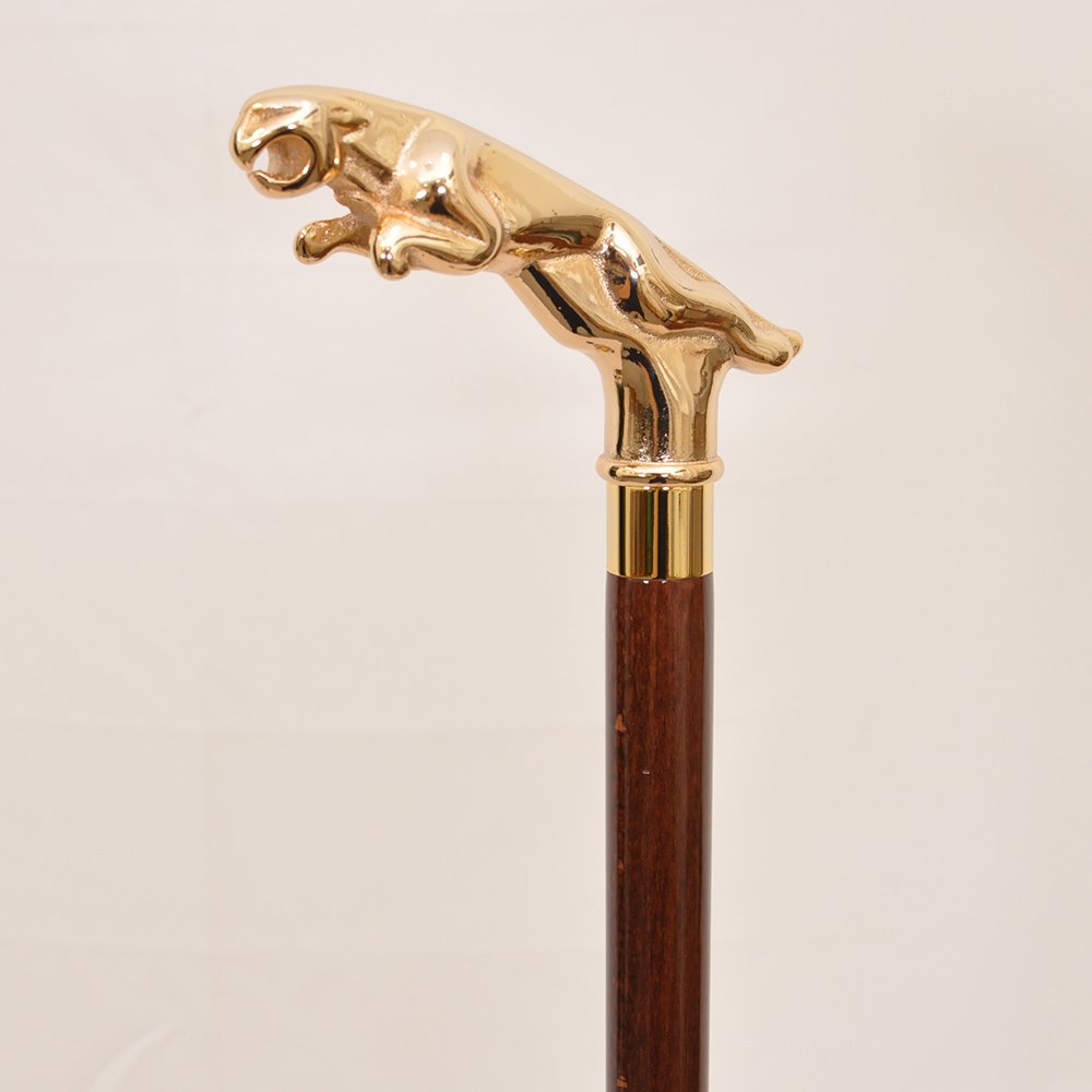 Gold Solid Brass Dolphin Cane Walking Stick (1023.021.GMB