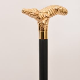 Gold Crocodile Alligator Wooden Walking Hiking Stick Cane 12 Crocodile Alligator Wooden Walking Hiking Stick Cane
