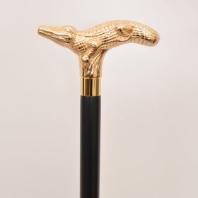 Gold Crocodile Alligator Wooden Walking Hiking Stick Cane 13 Crocodile Alligator Wooden Walking Hiking Stick Cane supplier