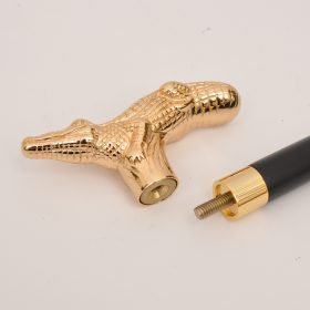Gold Crocodile Alligator Wooden Walking Hiking Stick Cane 15 Crocodile Alligator Wooden Walking Hiking Stick Cane factory