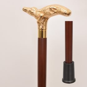 Gold Brass Alligator Walking Cane