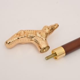 Gold Brass Alligator Walking Cane