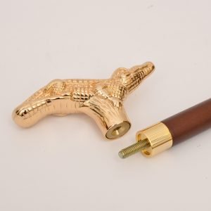 Gold Brass Alligator Walking Cane