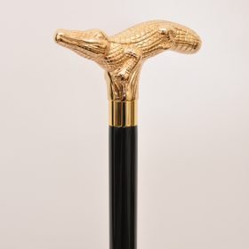 Gold Alligator walking cane 13 Gold Alligator walking cane