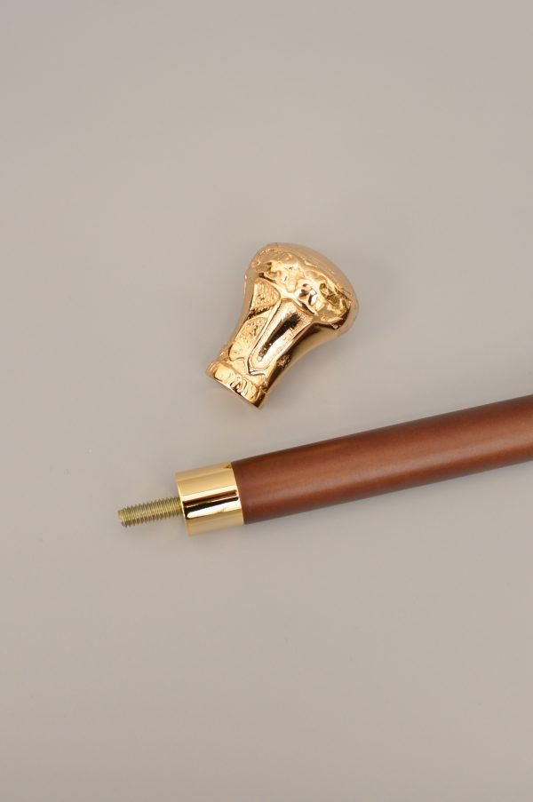Taiwan supplier Crown Brass Handle Walking Stick
