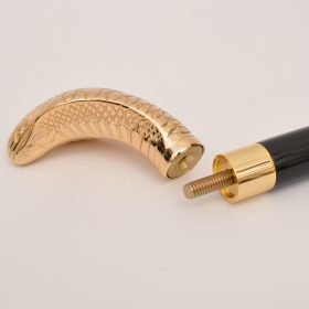 Gold Cobra Wooden Walking Cane
