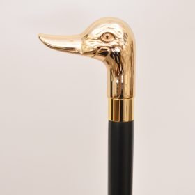 Brass Cast Duck Head Cane Walking Stick