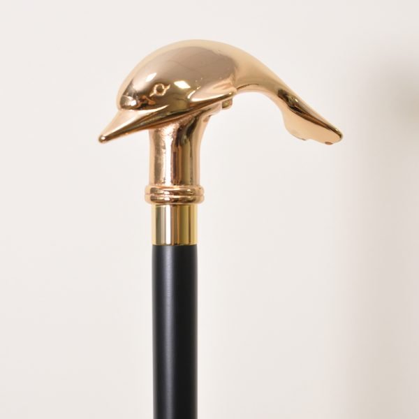 Solid Brass Dolphin Cane Walking Stick