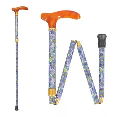 Beautiful Fabric Covered Foldable Walking Canes (1001.107.DAM) 9 Fabric Covered Fordable Walking Canes
