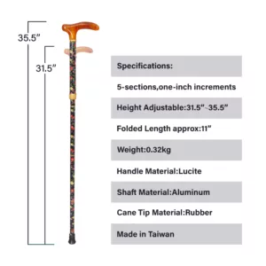 Luxury Floral Fabric-Wrapped Walking Stick (1001.107.DAT) 13 Luxury Floral Fabric-Wrapped Walking Stick size