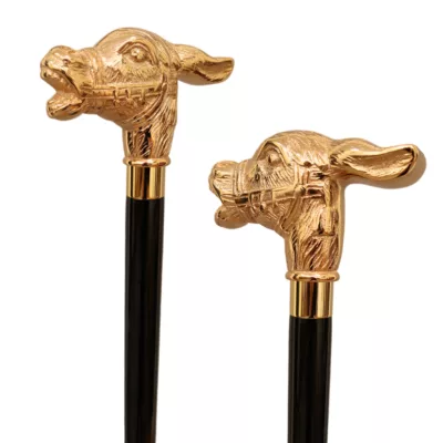 Luxury Dress Canes (1023.108.GSB) 6 Gold Donkey Walking Cane supplier