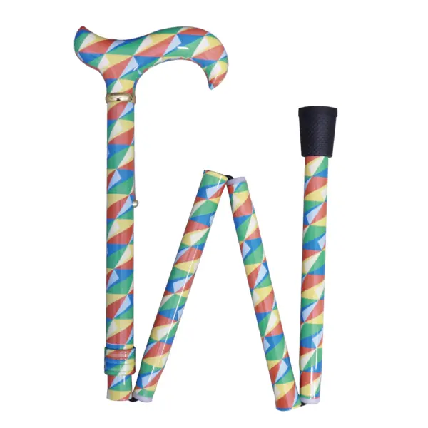 Vibrant Colorful Collage Adjustable Designer Cane