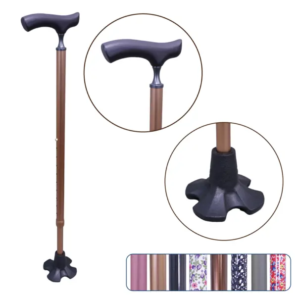Lightweight Slim-Neck Solid Wood Handle | Self-Standing Cane | Eiffel Rubber Base Walking Stick