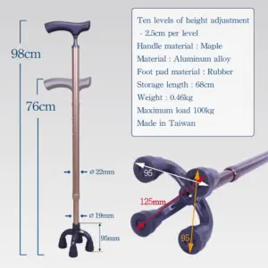 Stable Stand Up Cane #7303 6 Freestanding Walking Stick